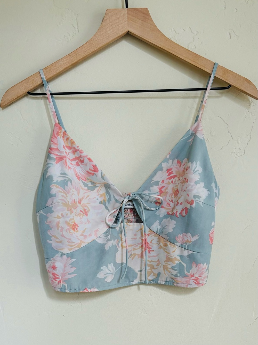 Abercrombie & Fitch Floral Dusty Blue Crop Top Size Small Cottage Core Romantic